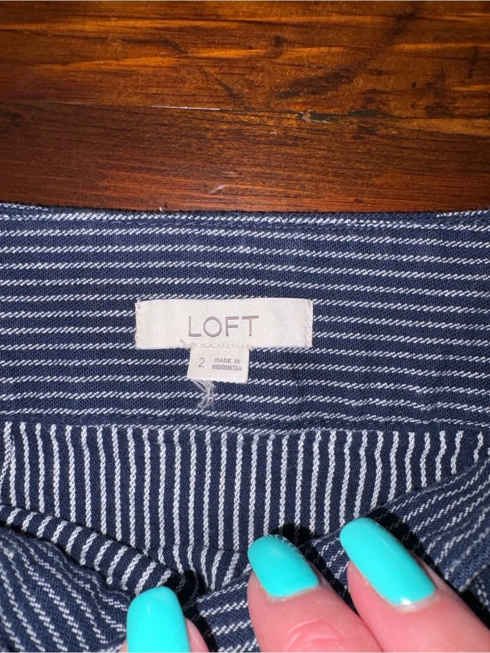 LOFT Textured Stripe Belted Mini Pocket Skirt Size 2